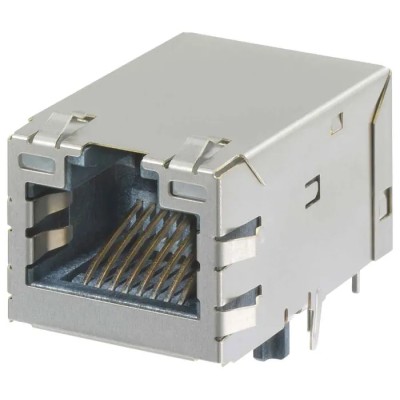 Molex 93767 Series Shielded Right Angle Female RJ45 Connector Panel Mount 2 Port 8 Way RJ45