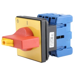 Kraus & Naimer 3-Pole Panel Mount Isolator Switch, IP65, Red Handle, 63A, 22 kW, 690V AC KG64.T203/GBA016.E