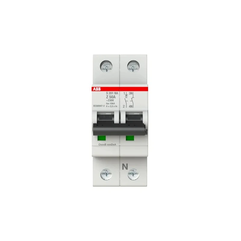 ABB System Pro M Compact S200 Miniature Circuit Breaker, 1-Pole, 50A, Type Z, 400V AC, 6 kA Breaking Capacity 2CDS251103R0578