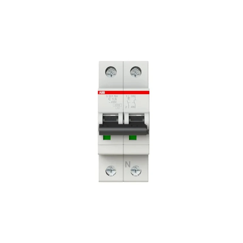 ABB System Pro M Compact S200 Miniature Circuit Breaker, 1-Pole, 1.6A, Type C, 400V AC, 6 kA Breaking 2CDS251103R0974