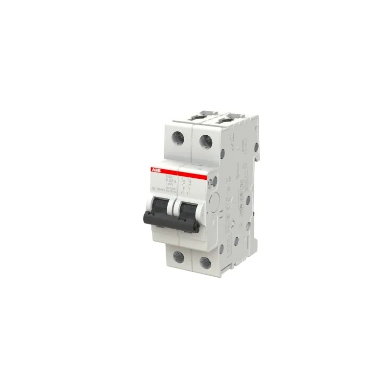 ABB System Pro M Compact S200 Miniature Circuit Breaker, 2-Pole, 500mA, Type K, 400V AC 2CDS252001R0157 S202 K 0.5A - 10 KA