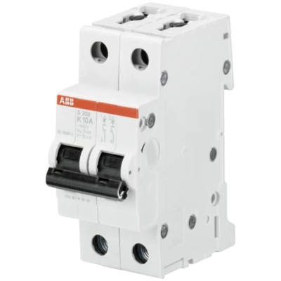 ABB System Pro M Compact S200 Miniature Circuit Breaker 2-Pole 15A Type K 400V AC 6 kA Breaking Capacity 2CDS252001R0457