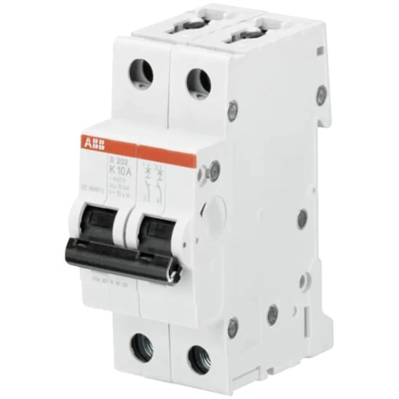 ABB System Pro M Compact S200 Miniature Circuit Breaker 2-Pole 15A Type K 400V AC 6 kA Breaking Capacity 2CDS252001R0457