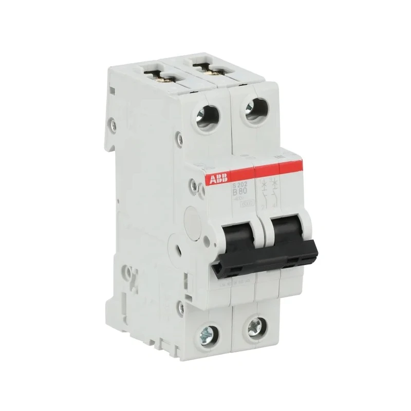 ABB System Pro M Compact S200 Miniature Circuit Breaker 2-Pole 80A Type B 400V AC 6 kA Breaking 2CDS252001R0805 S202-B80 6kA