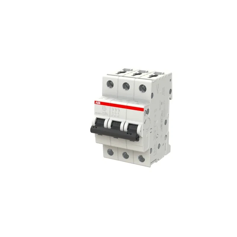 ABB System Pro M Compact S200 Miniature Circuit Breaker, 3-Pole, 2A, Type Z, 400V AC, 6 kA 2CDS253001R0278 S203 Z 2A - 10 KA