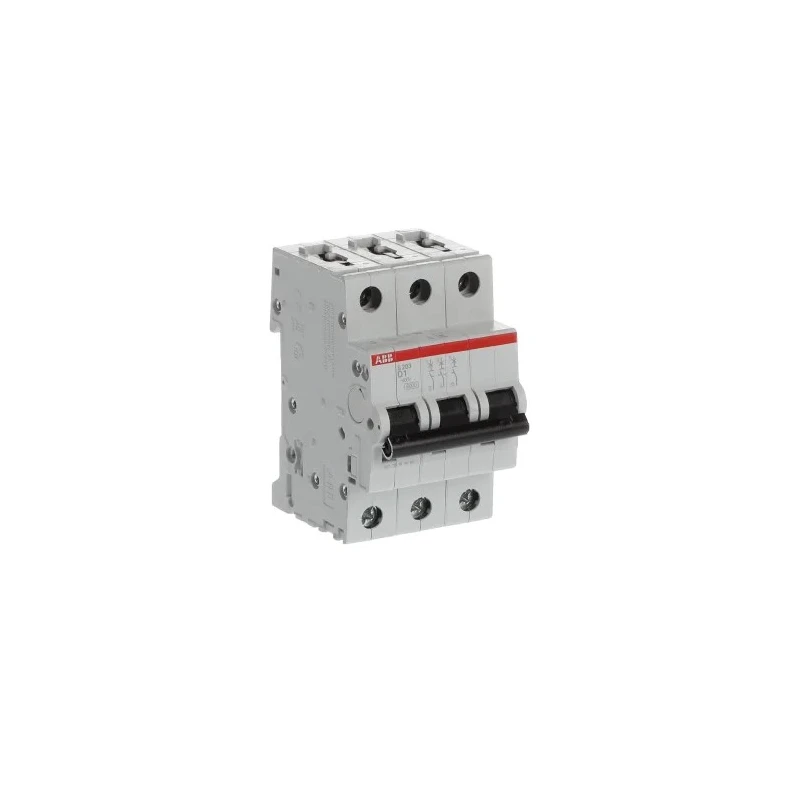 ABB System Pro M Compact S200 Miniature Circuit Breaker, 3-Pole, 1A, Type D, 400V AC, 12V 2CDS253001R0011 S203 D 1A - 10 KA