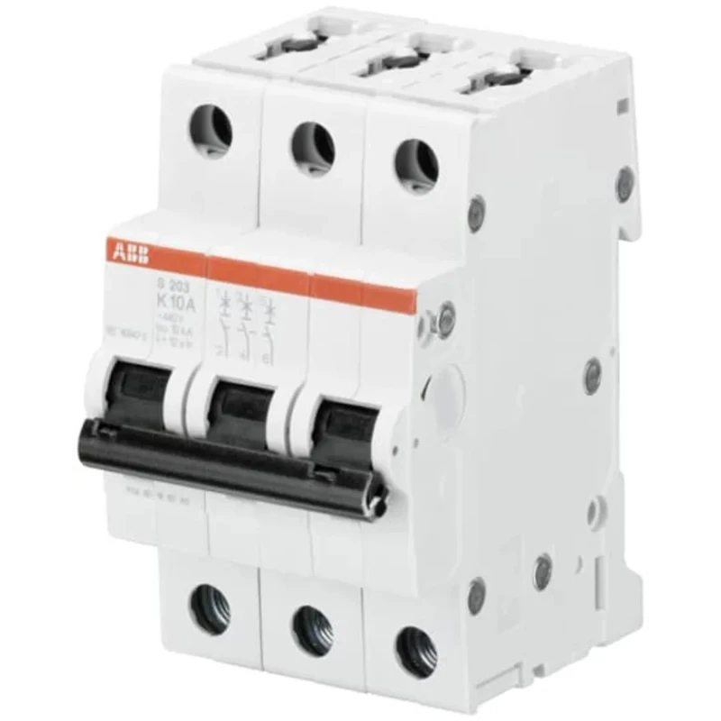 ABB System Pro M Compact S200 Miniature Circuit Breaker, 3-Pole, 60A, Type K, 400V AC, 110 V DC, 6 kA 2CDS253001R0587
