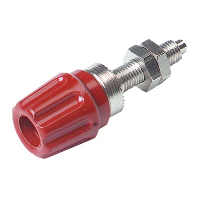 Hirschmann Test & Measurement Red 63A Binding Post with Brass Contacts and Nickel Plating 2.6mm Hole Diameter 930117101