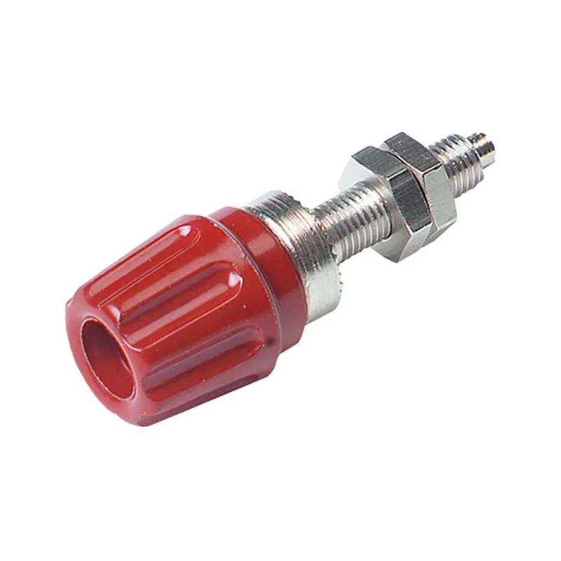 Hirschmann Test & Measurement Red 63A Binding Post with Brass Contacts and Nickel Plating 2.6mm Hole Diameter 930117101