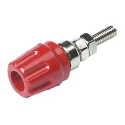 Hirschmann Test & Measurement Red 16A Binding Post with Brass Contacts and Nickel Plated 2mm Hole Diameter 930099101