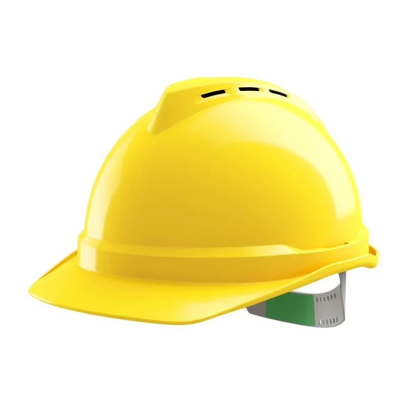MSA Safety V-Gard 500 Yellow Safety Helmet Ventilated Adjustable GV421-0000000-000