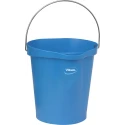 Vikan 12L Polypropylene Hygiene Bucket with Stainless Steel Handle Blue 56863