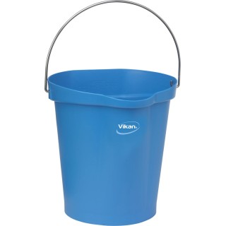 Vikan 12L Polypropylene Hygiene Bucket with Stainless Steel Handle Blue 56863