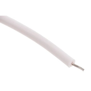 RS PRO White 0.25 mm² Hook Up Wire 14 AWG 37/0.25 mm Strands Ethylene Tetrafluoroethylene Jacket 100 m 600V 150°C 885-0866