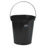 Vikan 12L Round Plastic Black Bucket with Handle, Polypropylene, 325x330x330mm 56869