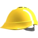 MSA Safety Yellow Safety Helmet Ventilated Adjustable ABS Shell with 4 Suspension Points GV621-0000000-000