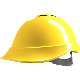 MSA Safety Yellow Safety Helmet Ventilated Adjustable ABS Shell with 4 Suspension Points GV621-0000000-000