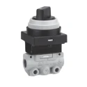 SMC Push Pull Mechanical Valve Series, NPT Rc R 1/8 Thread Size, 3/2 Way Function, 1 Mpa Pressure, Zinc Die Cast Alloy VM100
