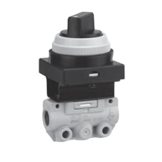 SMC Push Pull Mechanical Valve Series, NPT Rc R 1/8 Thread Size, 3/2 Way Function, 1 Mpa Pressure, Zinc Die Cast Alloy VM100