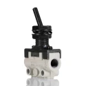 SMC Toggle Lever Pneumatic Manual Control Valve , NPT Rc R 1/8, 1 Mpa Pressure, Zinc Die Cast Alloy Body, VM100 VM130-01-08A