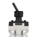 SMC Toggle Lever Pneumatic Manual Control Valve , NPT Rc R 1/8, 1 Mpa Pressure, Zinc Die Cast Alloy Body, VM100 VM130-01-08A