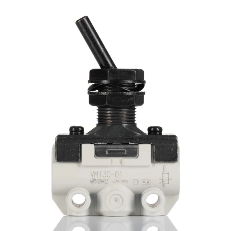 SMC Toggle Lever Pneumatic Manual Control Valve , NPT Rc R 1/8, 1 Mpa Pressure, Zinc Die Cast Alloy Body, VM100 VM130-01-08A