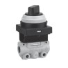 SMC Push Pull Mechanical Valve VM100 Series, NPT Rc Thread R 1/8, 3/2 Way, 1 Mpa, Zinc Die Cast Alloy Body