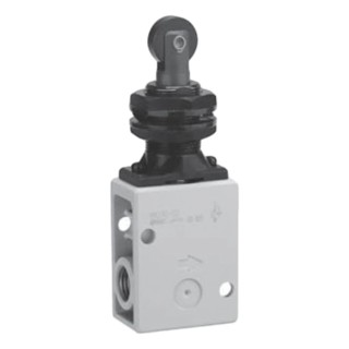 SMC Roller Plunger Pneumatic Manual Control Valve VM200 Series, Rc, NPT R 1/4, 1 Mpa, 1088 L/min, Zinc Die Cast VM230-02-06A