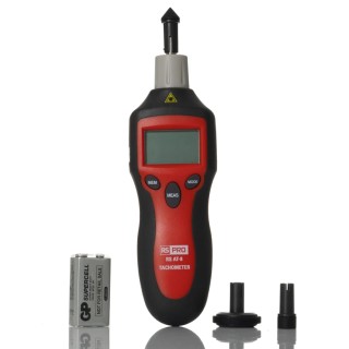 RS PRO High Accuracy Tachometer LCD Display ±0.05% + 1 digit Contact and Non-Contact RPM Meter 9 V Battery 193-8688