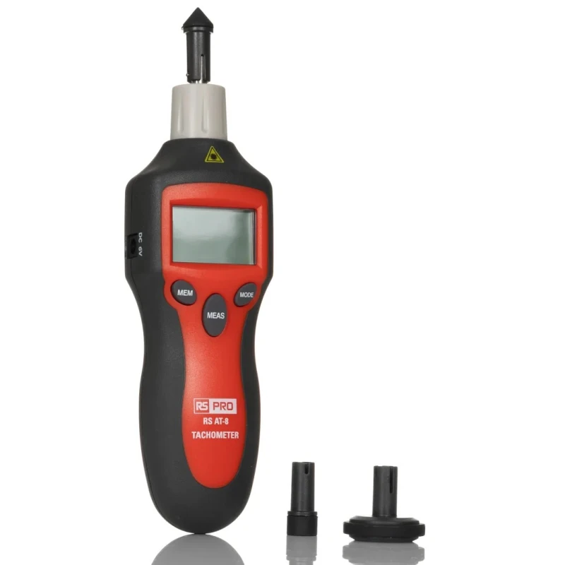RS PRO High Accuracy Tachometer LCD Display ±0.05% + 1 digit Contact and Non-Contact RPM Meter 9 V Battery 193-8688