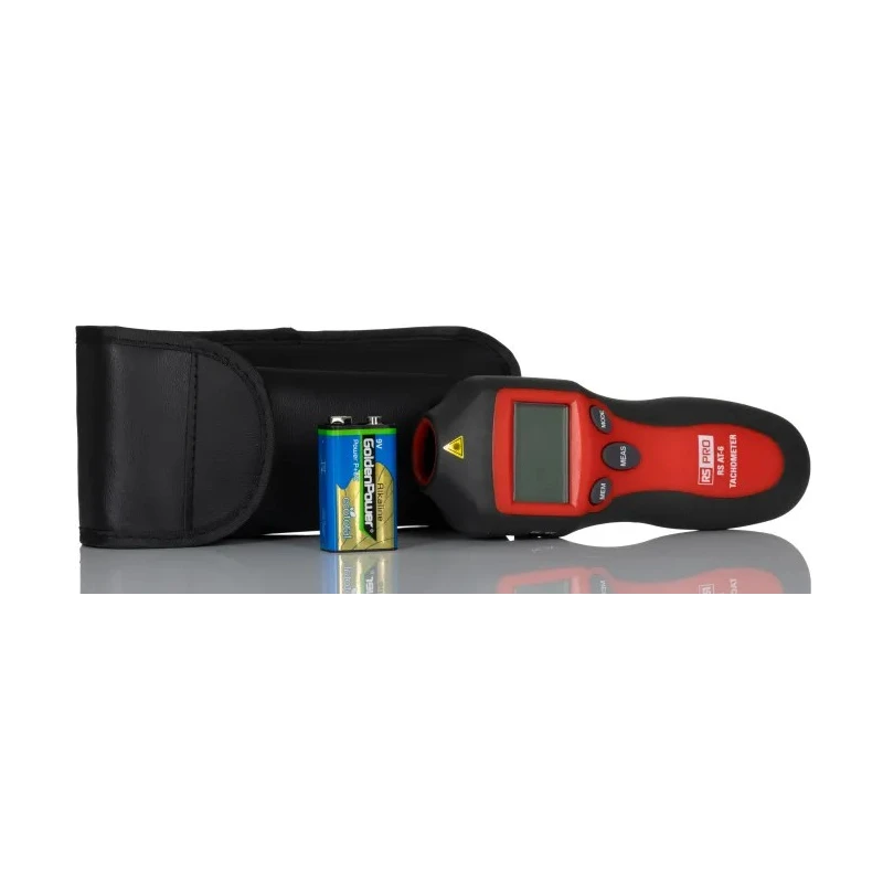 RS PRO Non-Contact LCD Tachometer with Best Accuracy ±0.05%, 9V Battery Powered, Model 193-8687