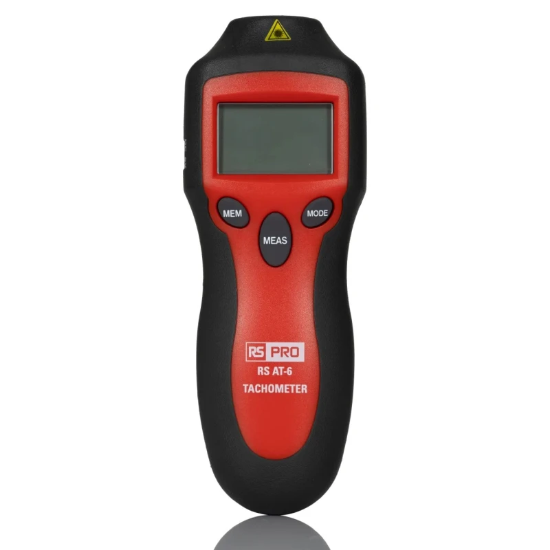 RS PRO Non-Contact LCD Tachometer with Best Accuracy ±0.05%, 9V Battery Powered, Model 193-8687