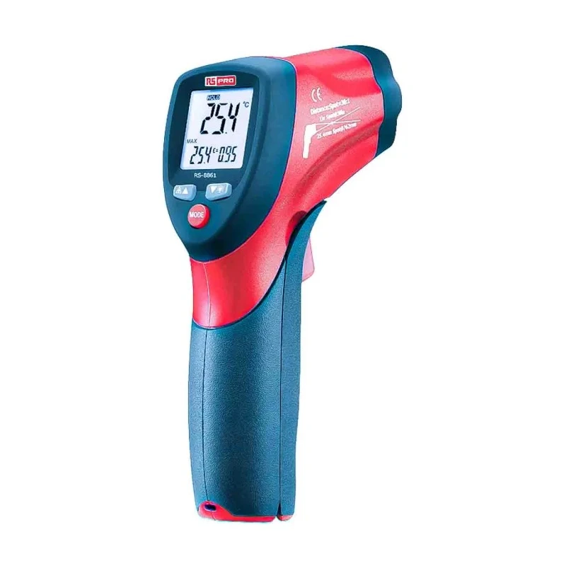 RS PRO Infrared Thermometer, -50 °C to 550 °C, ±1 % Accuracy, Dual Laser, Adjustable Emissivity, Model 8861 193-8691