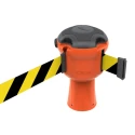 Skipper Orange Retractable Safety Barrier with Yellow and Black Polyester Tape, 9 m Length Skipper01-O B/Y