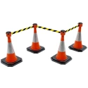 Skipper Orange Retractable Safety Barrier with Yellow and Black Polyester Tape, 9 m Length Skipper01-O B/Y