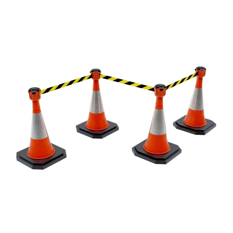 Skipper Orange Retractable Safety Barrier with Yellow and Black Polyester Tape, 9 m Length Skipper01-O B/Y