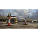 Skipper Black Polycarbonate Safety Barrier 266 mm Sign01