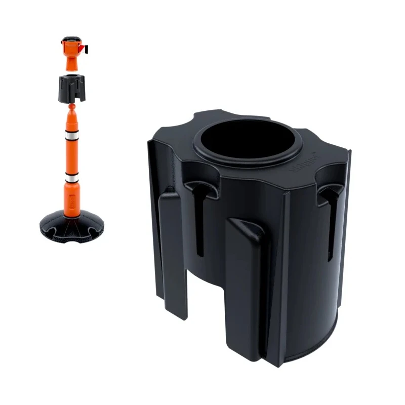 Skipper Black Safety Barrier Post Base & Collar, Black, 194mm Length, 185mm Height Post04