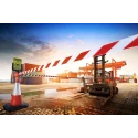 Skipper Orange Retractable Safety Barrier with White and Red Polyester Tape, 9 m Length Skipper01-O R/W