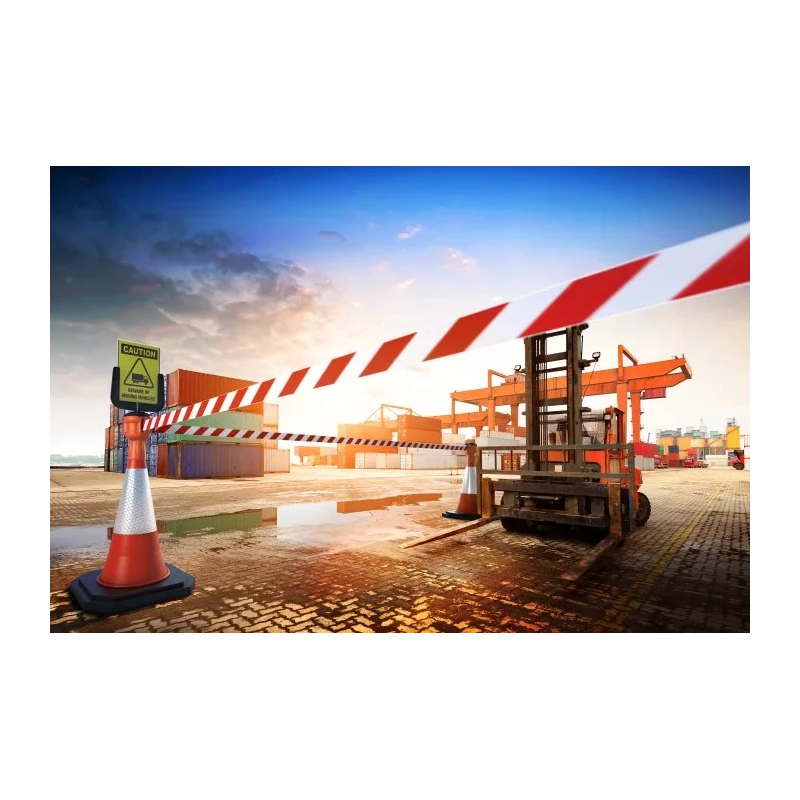 Skipper Orange Retractable Safety Barrier with White and Red Polyester Tape, 9 m Length Skipper01-O R/W