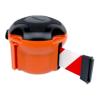 Skipper Retractable Safety Barrier Orange with Red and White Tape 9m XS01-O R/W