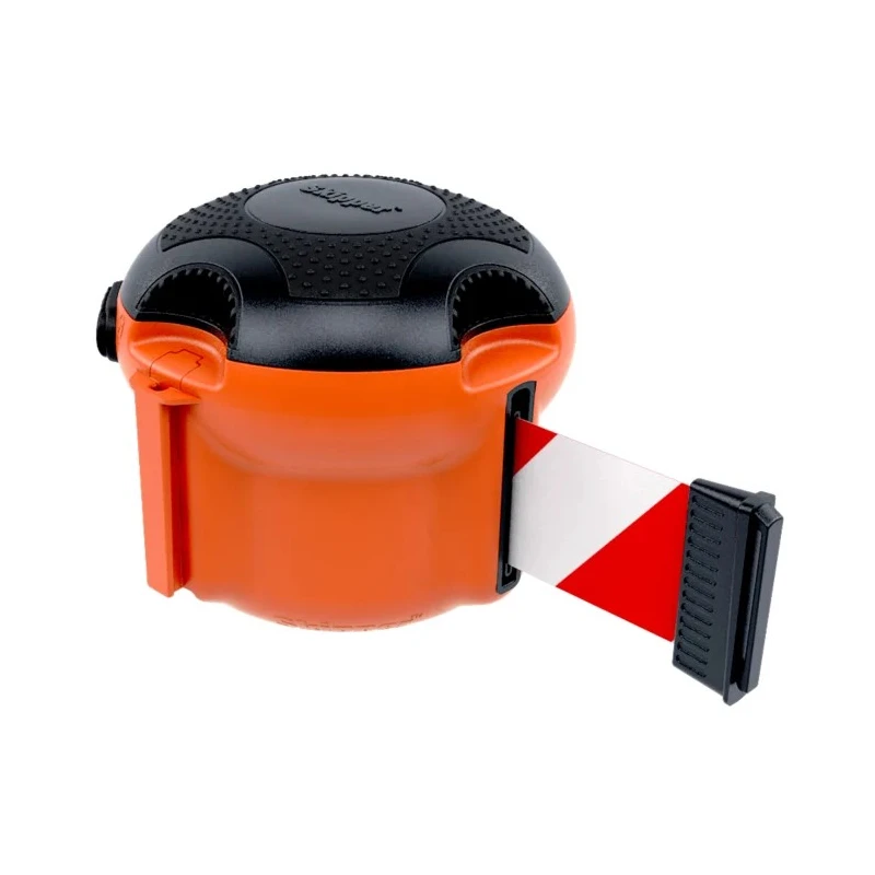 Skipper Retractable Safety Barrier Orange with Red and White Tape 9m XS01-O R/W