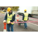 Skipper Orange Retractable Safety Barrier with White and Red Polyester Tape, 9 m Length Skipper01-O R/W
