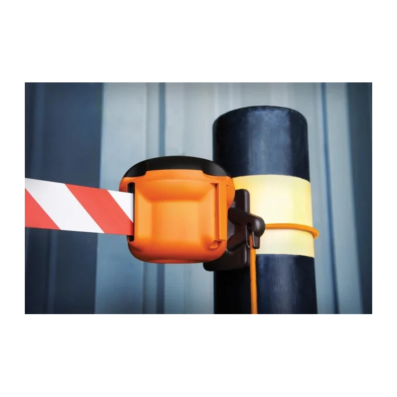 Skipper Retractable Safety Barrier Orange with Red and White Tape 9m XS01-O R/W