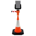 Skipper Orange Retractable Safety Barrier with White and Red Polyester Tape, 9 m Length Skipper01-O R/W