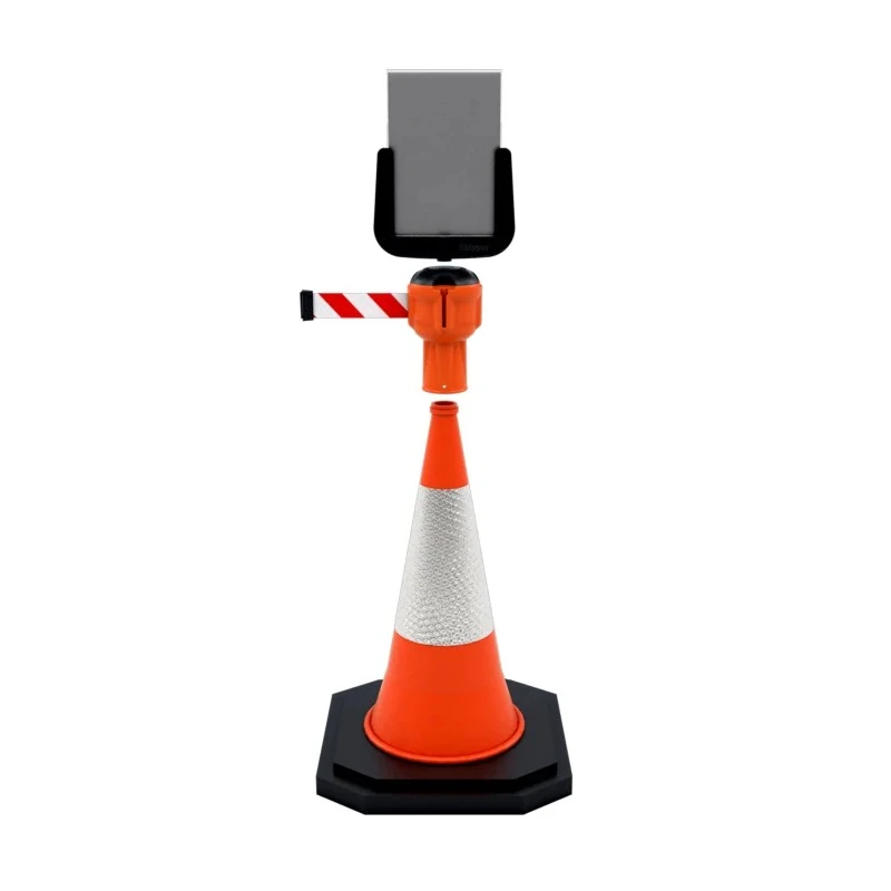 Skipper Orange Retractable Safety Barrier with White and Red Polyester Tape, 9 m Length Skipper01-O R/W
