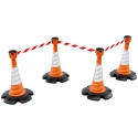 Skipper Orange Retractable Safety Barrier with White and Red Polyester Tape, 9 m Length Skipper01-O R/W