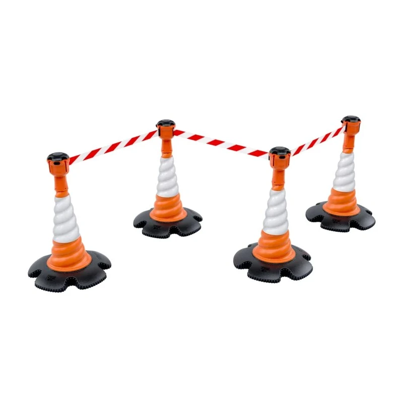 Skipper Orange Retractable Safety Barrier with White and Red Polyester Tape, 9 m Length Skipper01-O R/W