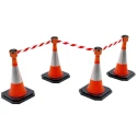 Skipper Orange Retractable Safety Barrier with White and Red Polyester Tape, 9 m Length Skipper01-O R/W