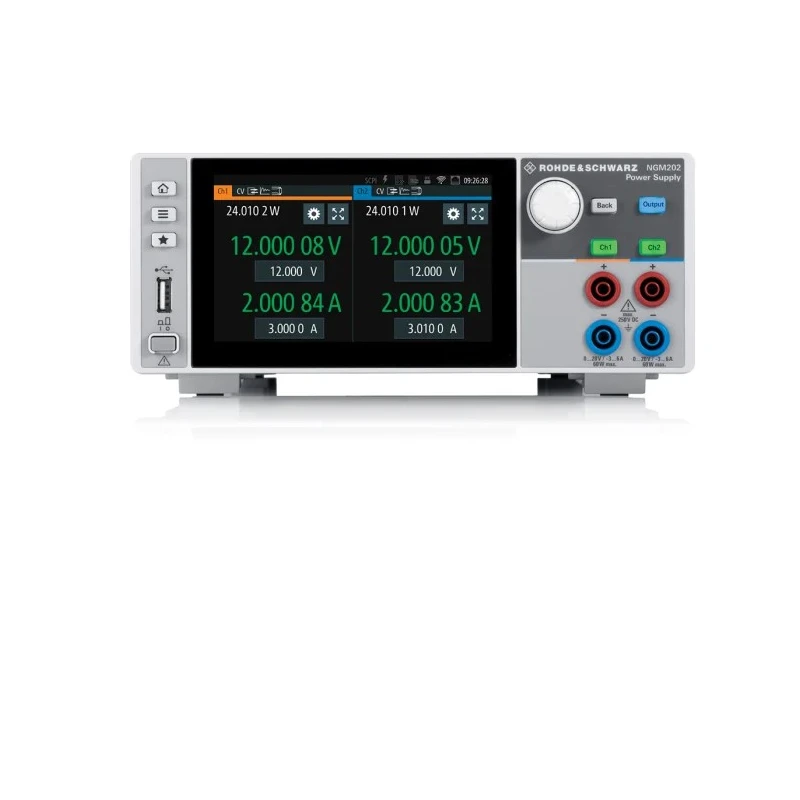 Rohde & Schwarz Digital Bench Power Supply 2-Output 0 V to 20 V 120 W 6 A Max NGM202